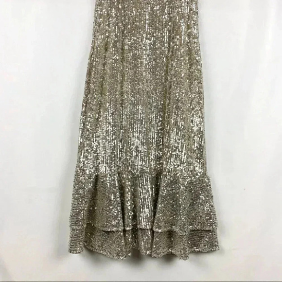 Sachin & Babi Odelle Sequin Midi Dress Cocktail Formal Party Gold Size 10 - Picture 6 of 10